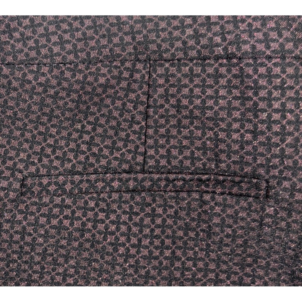 NWT Chicos Pants 0.5R US 6 Black Cranberry So Slimming Brigitte‎ Ankle Pocket - Picture 8 of 9